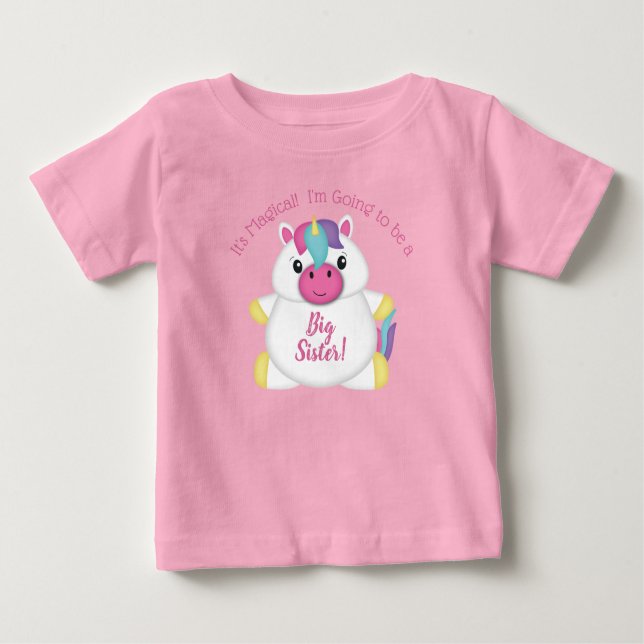 Camiseta De Bebé Pink Baby Shower de Unicorn (Anverso)