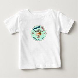 Camiseta De Bebé Pink Blue Cute Illustrative Food Business Thank Yo