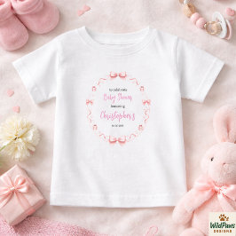 Camiseta De Bebé Pink Bow Girl Baby Shower – Cute & Fun Party