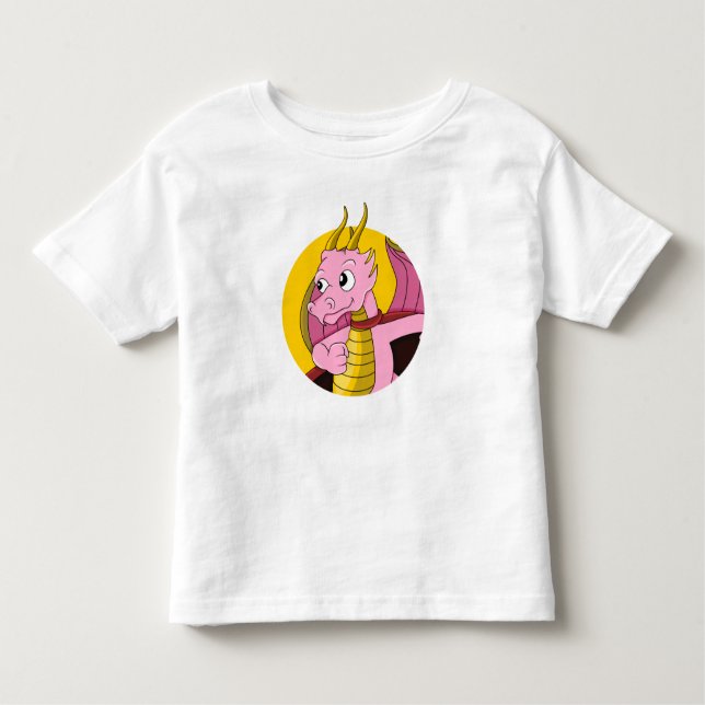 Camiseta De Bebé Pink dragon  cartoon toddler t-shirt (Anverso)