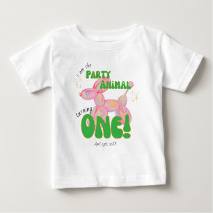 Camiseta De Bebé Pink I'm the Fiesta Balloon Animal 1er cumpleaños