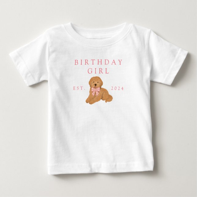 Camiseta De Bebé Pink Kids Birthday Gingham Paw Print Birthday (Anverso)