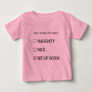 Camiseta De Bebé Pink Naughty Nice List graciosos Navidades