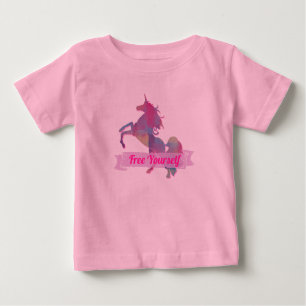 Camiseta De Bebé Pink Pastel Resumen Unicorn Silhouette