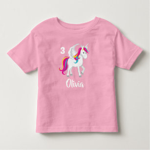 Camiseta De Bebé Pink personalizado de cumpleaños de Unicornio