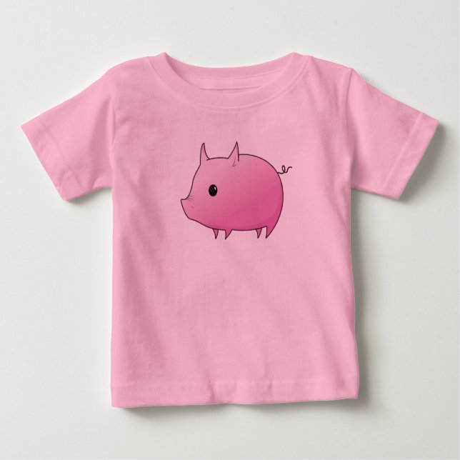 Camiseta De Bebé Pink Pudgy Piglet Baby Tee (Anverso)