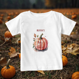 Camiseta De Bebé Pink Pumpkin Watercolor Boho Baby Girl Shower