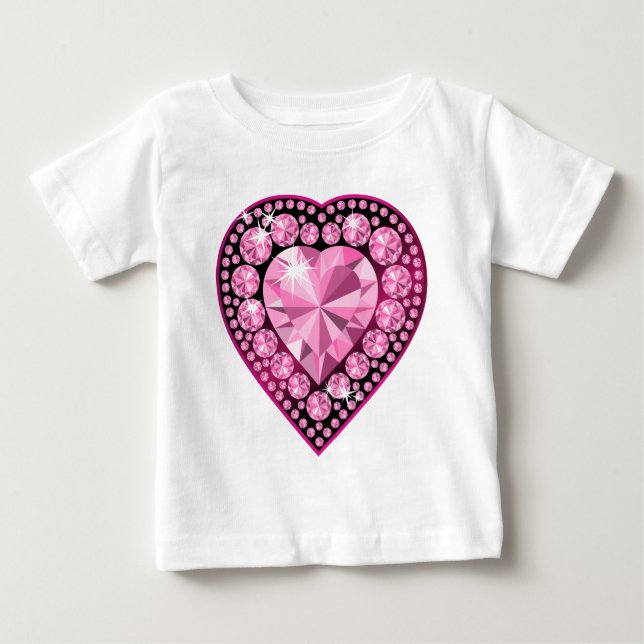 Camiseta De Bebé Pink Quartz Gem Heart (Anverso)