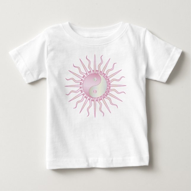 Camiseta De Bebé Pink Starburst Yin Yang (Anverso)