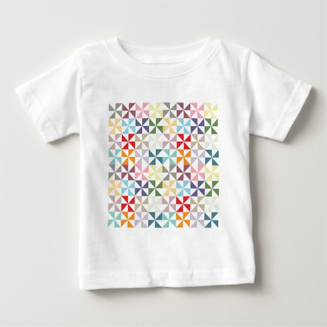 Camiseta De Bebé Pinnillo geométrico colorido (Anverso)