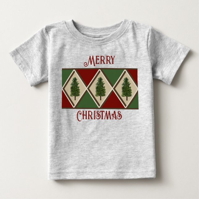 Camiseta De Bebé Pinos y Harlequin Baby T-Shirt (Anverso)