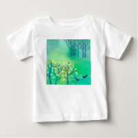 Pintado de la naturaleza del paisaje verde moderno