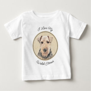 Camiseta De Bebé Pintado de Welsh Terrier - Arte de Perro Original.