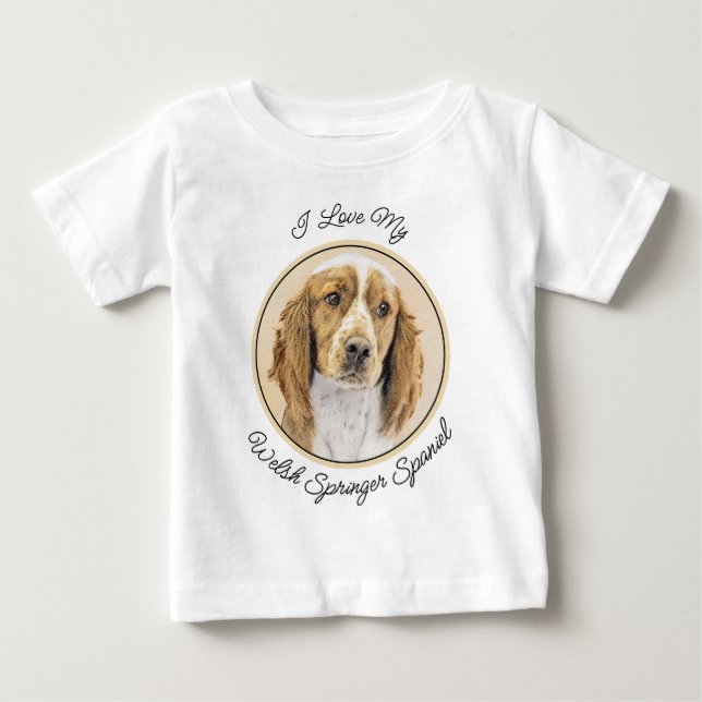 Camiseta De Bebé Pintado español de Springer galesa - Arte de perro (Anverso)