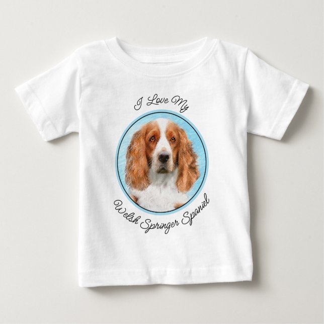 Camiseta De Bebé Pintado español de Springer galesa - Arte de perro (Anverso)