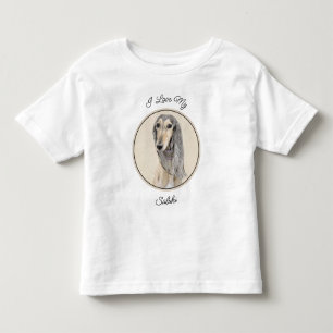 Camiseta De Bebé Pintado Saluki (Amanecer) - Arte Perro Original Cu