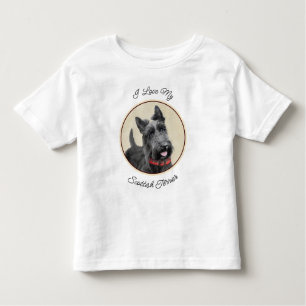 Camiseta De Bebé Pintado Terrier Escocés - Arte Perro Original