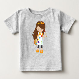 Camiseta De Bebé Pintor, Artista de Pintura, Chica Linda, Cabello C
