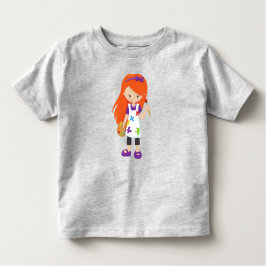 Camiseta De Bebé Pintor, pintor, Chica, pelo Naranja