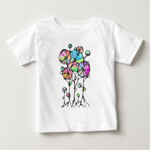 Camiseta De Bebé Pintura a Mano - Grupo de Árboles Abstractos 3