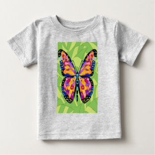 Camiseta De Bebé Pintura abstracta de mariposa 