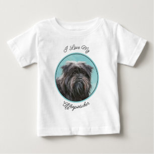 Camiseta De Bebé Pintura Affenpinscher - Arte Perro Original Cuto