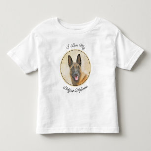 Camiseta De Bebé Pintura belga malinois - Arte de perro original