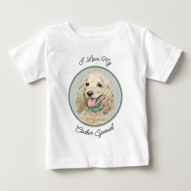 Camiseta De Bebé Pintura Buff de Cocker Spaniel - Arte Perro Origin (Anverso)