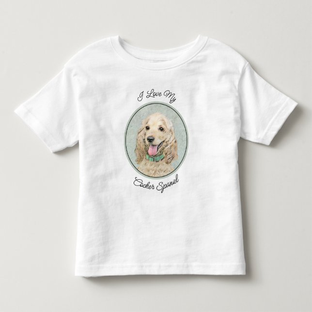 Camiseta De Bebé Pintura Buff de Cocker Spaniel - Arte Perro Origin (Anverso)