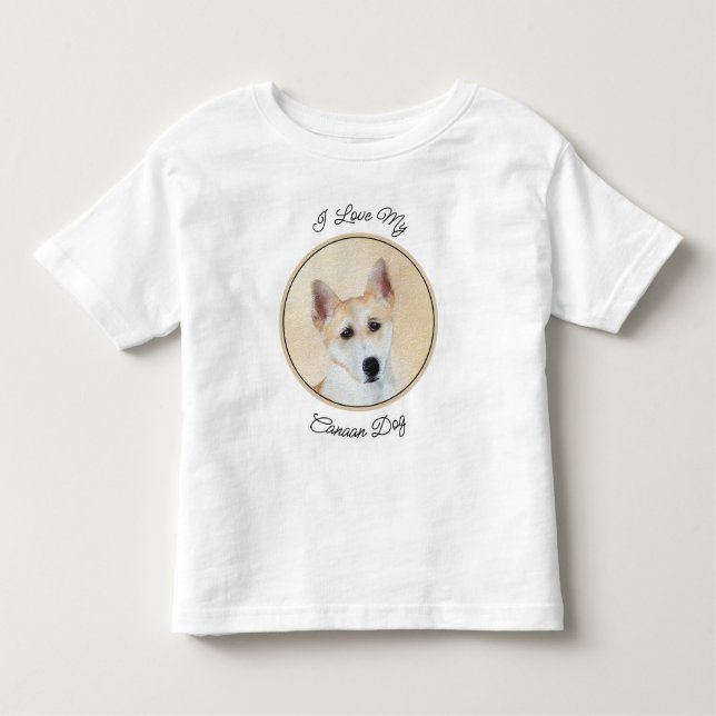 Camiseta De Bebé Pintura canaense de perro - Arte original de perro (Anverso)
