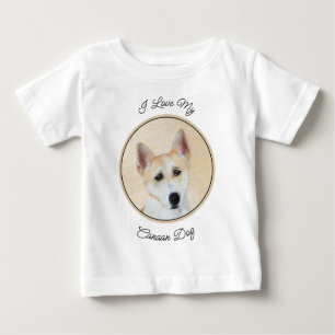 Camiseta De Bebé Pintura canaense de perro - Arte original de perro