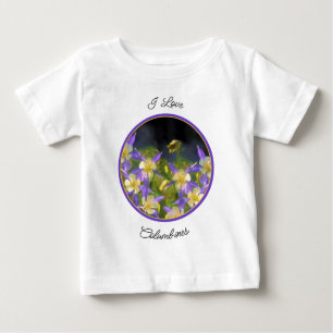 Camiseta De Bebé Pintura Colorado Blue Columbine - Arte Original