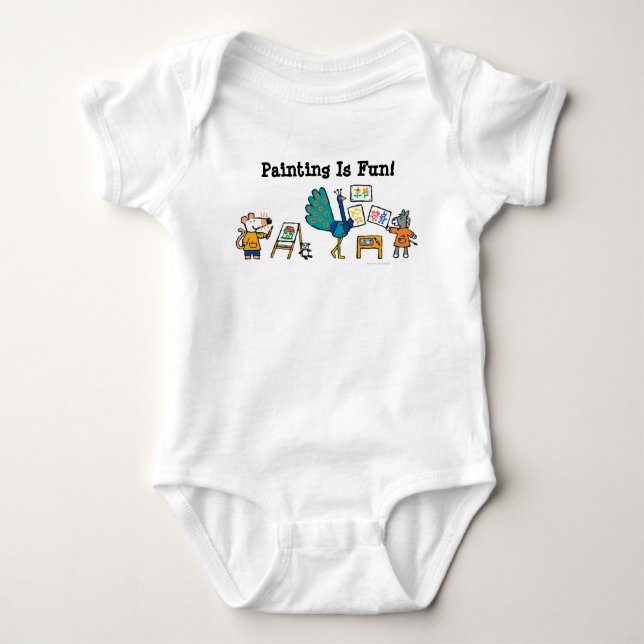 Camiseta De Bebé ¡Pintura con Maisy! (Anverso)