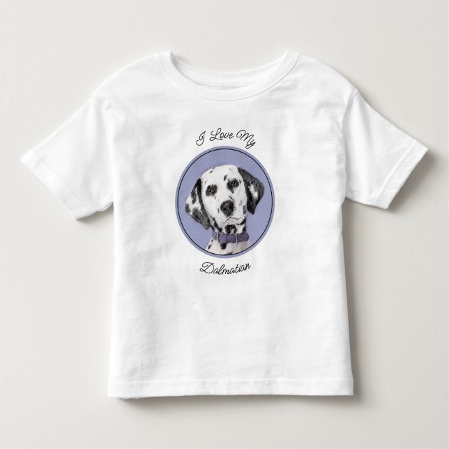 Camiseta De Bebé Pintura dálmata - Arte de perro original (Anverso)