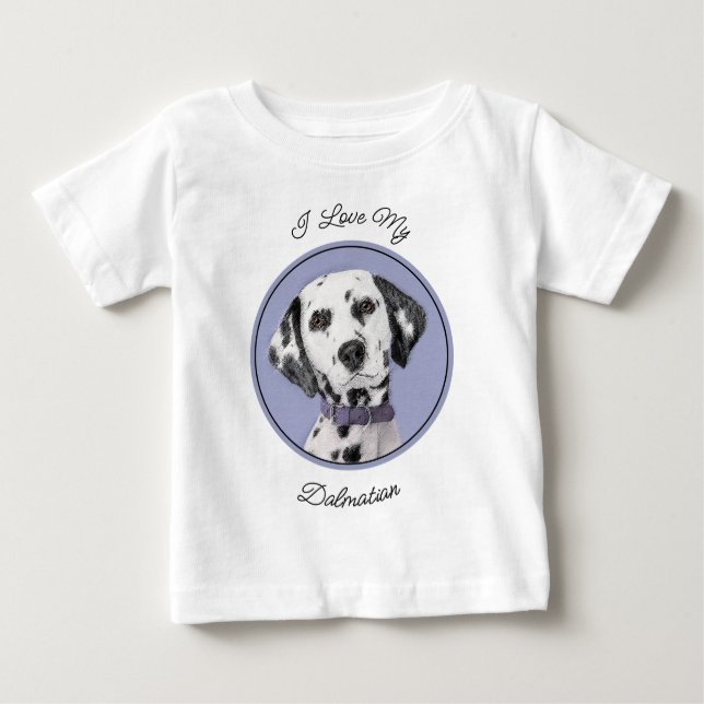 Camiseta De Bebé Pintura dálmata - Arte de perro original (Anverso)