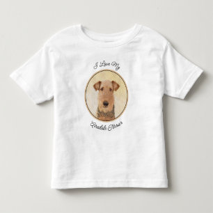 Camiseta De Bebé Pintura de Airedale Terrier - Arte original y boni