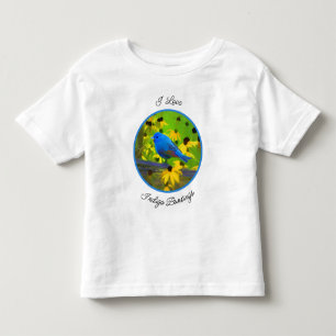 Camiseta De Bebé Pintura de amarre índigo - Arte original de aves