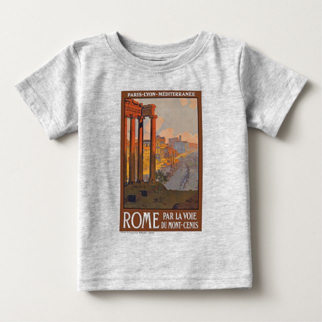Camiseta De Bebé Pintura de anuncio de viaje a la antigua Roma (Anverso)
