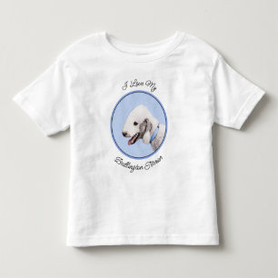 Camiseta De Bebé Pintura de Bedlington Terrier - Original Perro Art