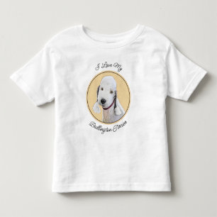 Camiseta De Bebé Pintura de Bedlington Terrier - Original Perro Art