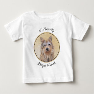Camiseta De Bebé Pintura de Berger Picard - Arte de Perro Original.