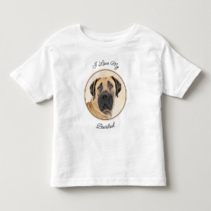 Camiseta De Bebé Pintura de Boerboel - Arte Perro Original Cuto