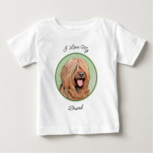 Camiseta De Bebé Pintura de Briard - Arte de perro original lindo
