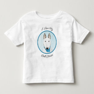 Camiseta De Bebé Pintura de Bull Terrier - Arte de Perro Original.