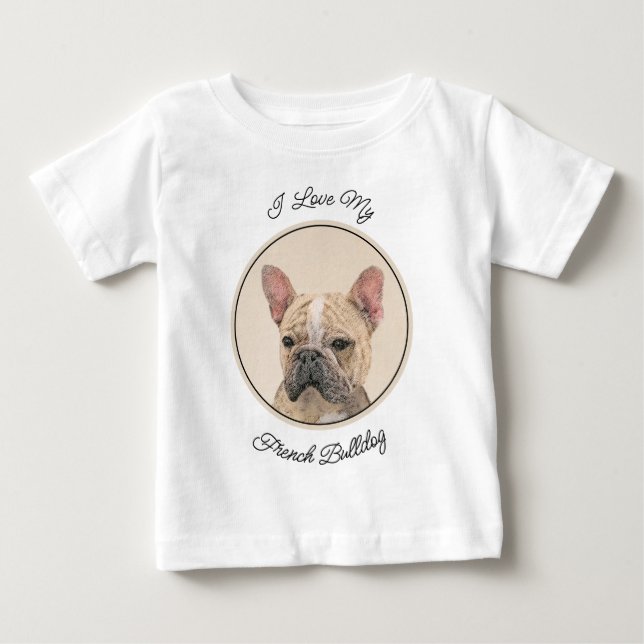Camiseta De Bebé Pintura de Bulldog francés (Sable) - Cuto original (Anverso)
