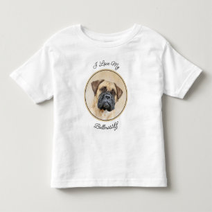 Camiseta De Bebé Pintura de Bullmastiff - Arte de Perro Original.