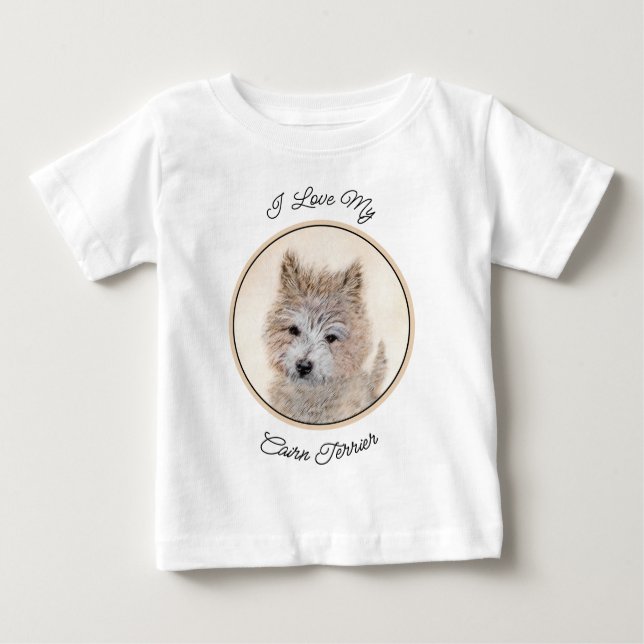 Camiseta De Bebé Pintura de Cachorro de Cairn Terrier - Arte Perro  (Anverso)