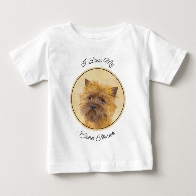 Camiseta De Bebé Pintura de Cairn Terrier - Arte Perro Original. (Anverso)