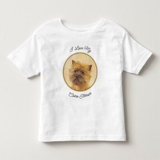 Camiseta De Bebé Pintura de Cairn Terrier - Arte Perro Original. (Anverso)