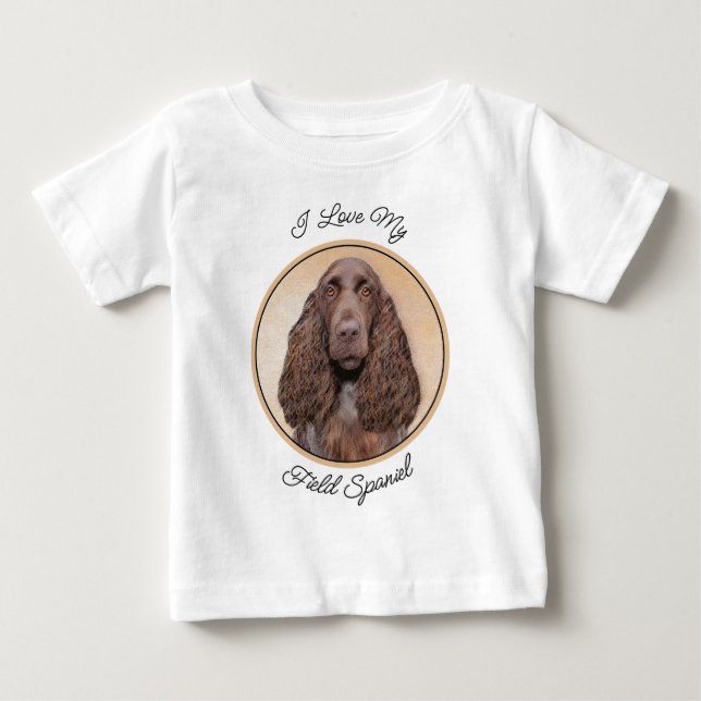 Camiseta De Bebé Pintura de campo español - Arte de perro original  (Anverso)